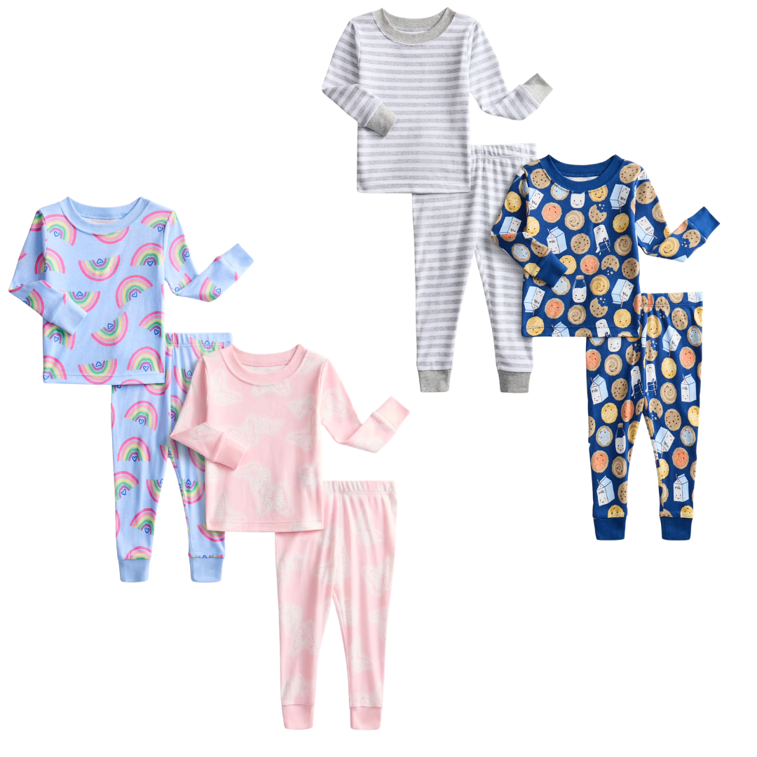 ONLY $10 (Reg. $12) Wonder Nation Toddler Boys or Girls Cotton Snug Fit Long Sleeve Pajama Top and Pants Set, 4-Piece at Walmart - at Walmart