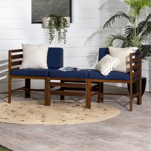 ONLY $99 (Reg. $209) Walker Edison Modern Acacia Modular Patio Sofa Set at Walmart - at Walmart