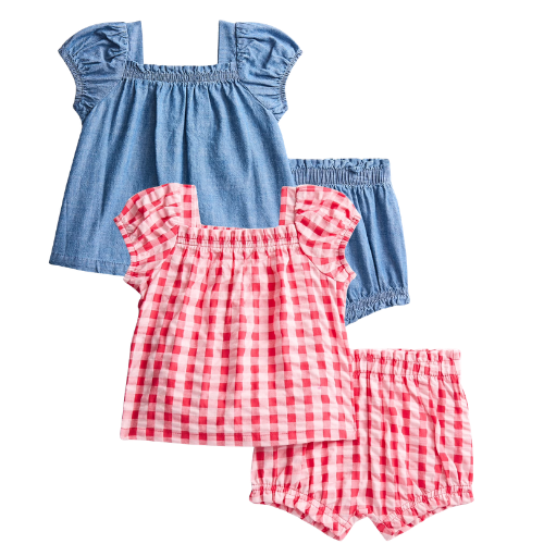 ONLY $7.50 (Reg. $14.98) Wonder Nation Baby Girls Cotton Denim Puff Sleeve Top and Bloomer Shorts at Walmart - at Walmart