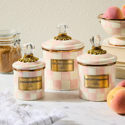 MacKenzie-Childs Set of 3 Enamel Canisters, Mini Demi and Small FROM $129.98 (Reg. $278.00) + FREE SHIP at QVC - at QVC