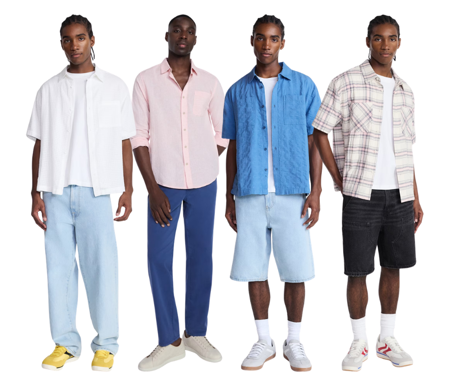 ONLY $5.83 (Reg. $10) Men's Textured Grid Boxy Fit Resort Shirt at Walmart - at Walmart