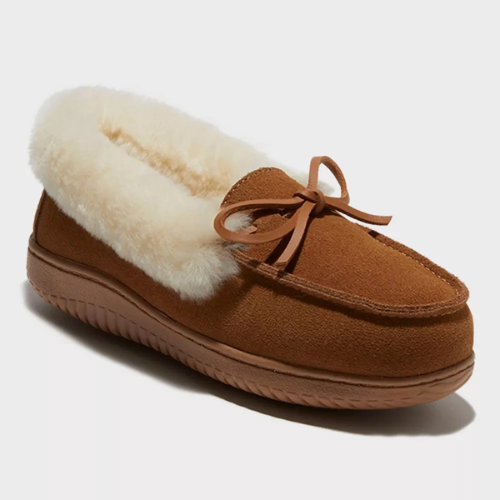 Dearfoams Women's Shearling Moc Fur Slippers ONLY $11.28 + FREE SHIP at eBay
