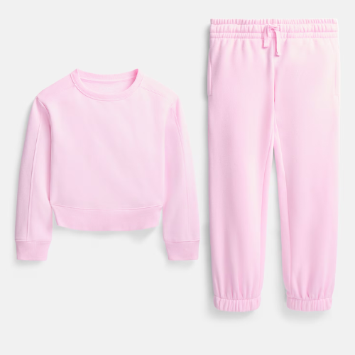 Athletic Works Girls Active Fleece Crewneck Jogger Set
