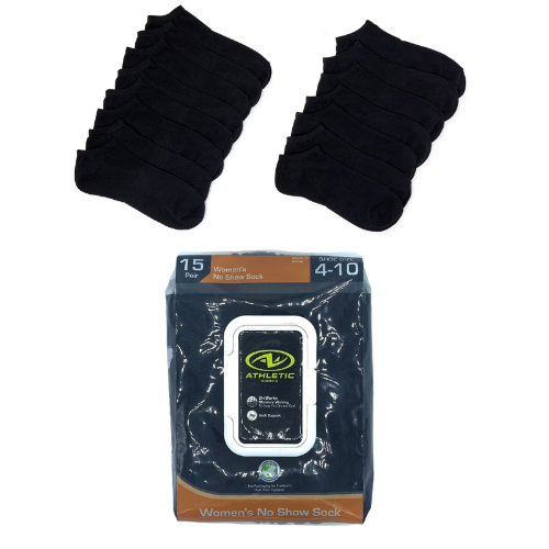 ONLY $6.97 Athletic Works Women's No-Show Socks with Arch Support, 15-Pack at Walmart - at Walmart