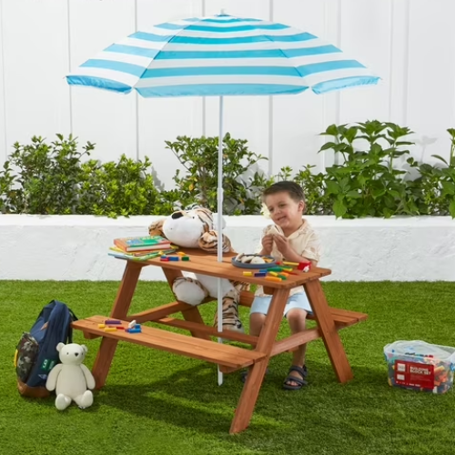 ONLY $54.99 (Reg. $133.99) Best Choice Products Outdoor Wooden Kids Picnic Table with Umbrella at Walmart - at Walmart