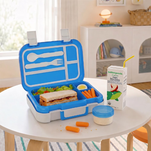 ONLY $7.82 Mainstays Kids 4-Compartment Plastic Bento at Walmart - at Walmart