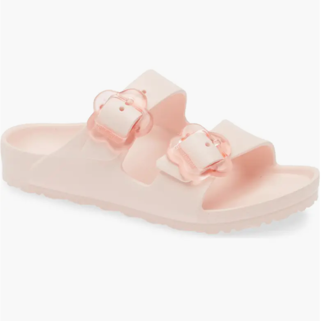 ONLY $34.95 + FREE SHIP Birkenstock Kids' Arizona Flower Buckle Slide Sandal at Nordstrom - at Nordstrom Rack