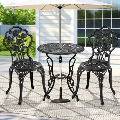 ONLY $137.99 (Reg. $395) Fleur De Lis Living Outdoor 3-Piece Cast Aluminum Rose Bistro Set at Wayfair - at Wayfair