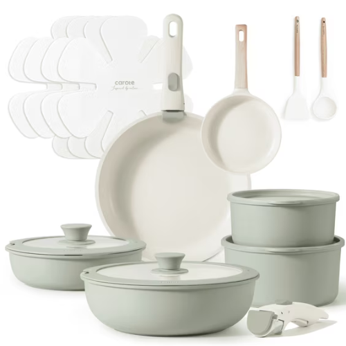 ONLY $59.99 (Reg. $119.99) CAROTE 18-Piece Nonstick Pots and Pans at Walmart - at Walmart