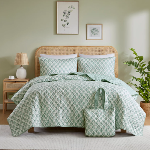 Addison Park Wilhelmina Sage 3-Pc. Quilt and Tote Set ONLY $23.93 (Reg. $80) at Macy’s - at Macy's