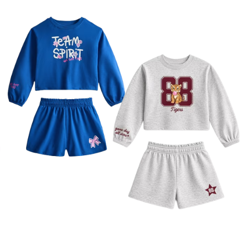 FROM $6.40 (Reg. $14.98) Wonder Nation Little Girls Crewneck Sweatshirt and Shorts Set at Walmart - at Walmart