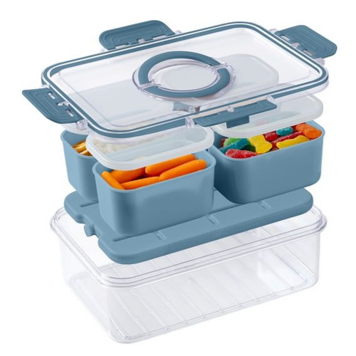 ONLY $7.24 Cook with Color 4-Compartment Portable Snack Box with Removable Ice Pack at Walmart - at Walmart