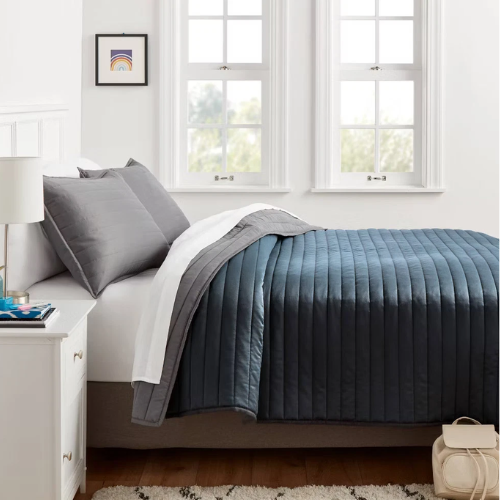 FROM $10.99 + FREE SHIP Satin Quilt Dark Gray - Room Essentials at eBay - at Target