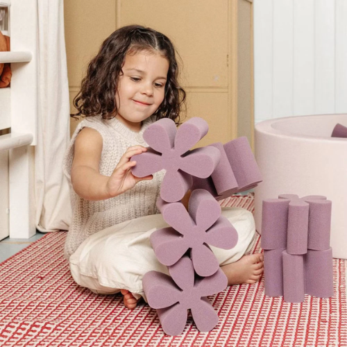 Foam Pit with Purple Daisy Foam Shapes