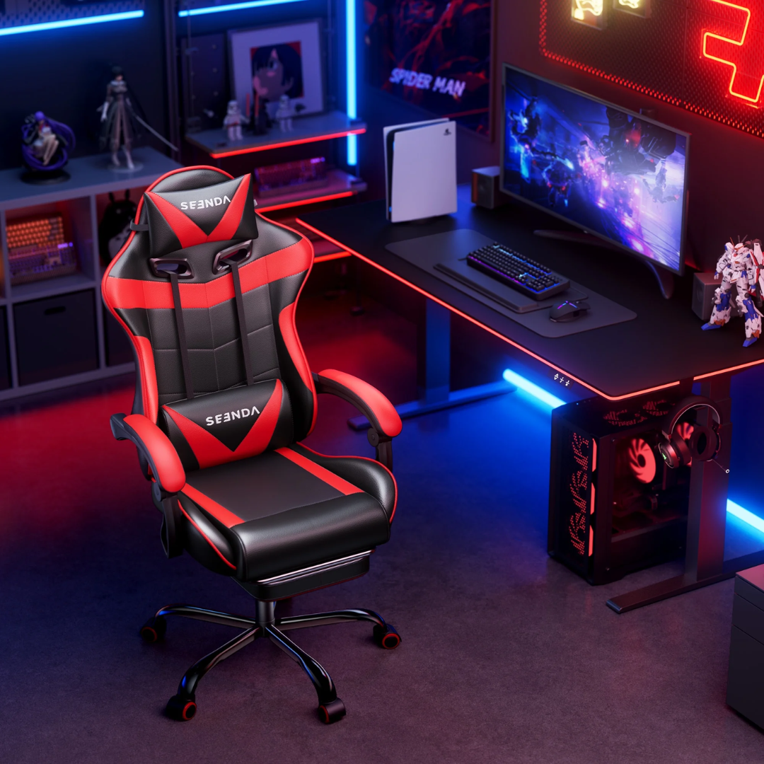 Gaming Chair with Footrest and Lumbar Support ONLY $69 (Reg. $130) at Walmart - at Walmart