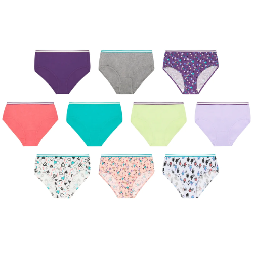 ONLY $8.98 Hanes Girls’ Tagless Super Soft Cotton Brief Underwear 10 Pack at Walmart - at Walmart