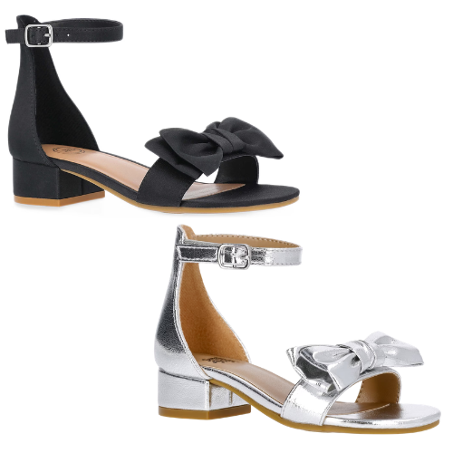 Wonder Nation Girls Bow Heeled Sandals
