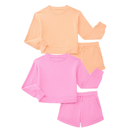 ONLY $14.98 Athletic Works Girls Active Fleece Sweatshirt and Shorts Set, 2-Piece, Sizes 4–18 & Plus at Walmart - at Walmart