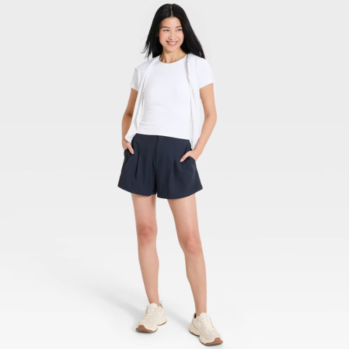 ONLY $13.99 (Reg. $30) Women's Woven High-Rise Pleated Golf Shorts at eBay - at eBay