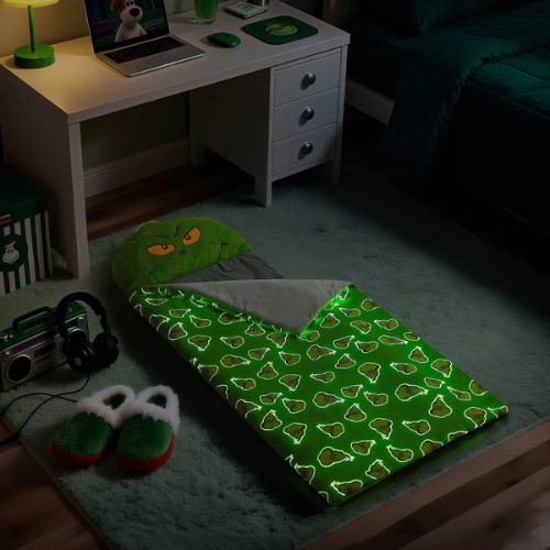 ONLY $25.49 (Reg. $40) The Grinch Kids' Glow in the Dark Sleeping Bag Green + FREE SHIPPING at eBay - at eBay