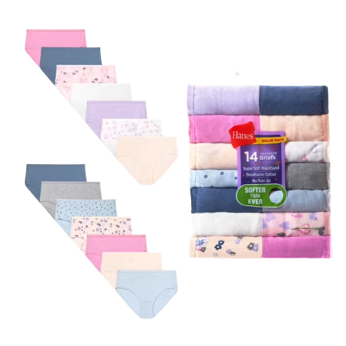 Hanes Girls Briefs Underwear 14-Pack