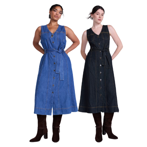 ONLY $10.50 (Reg. $28) Scenario Sleeveless Denim Midi Dress at Walmart - at Walmart