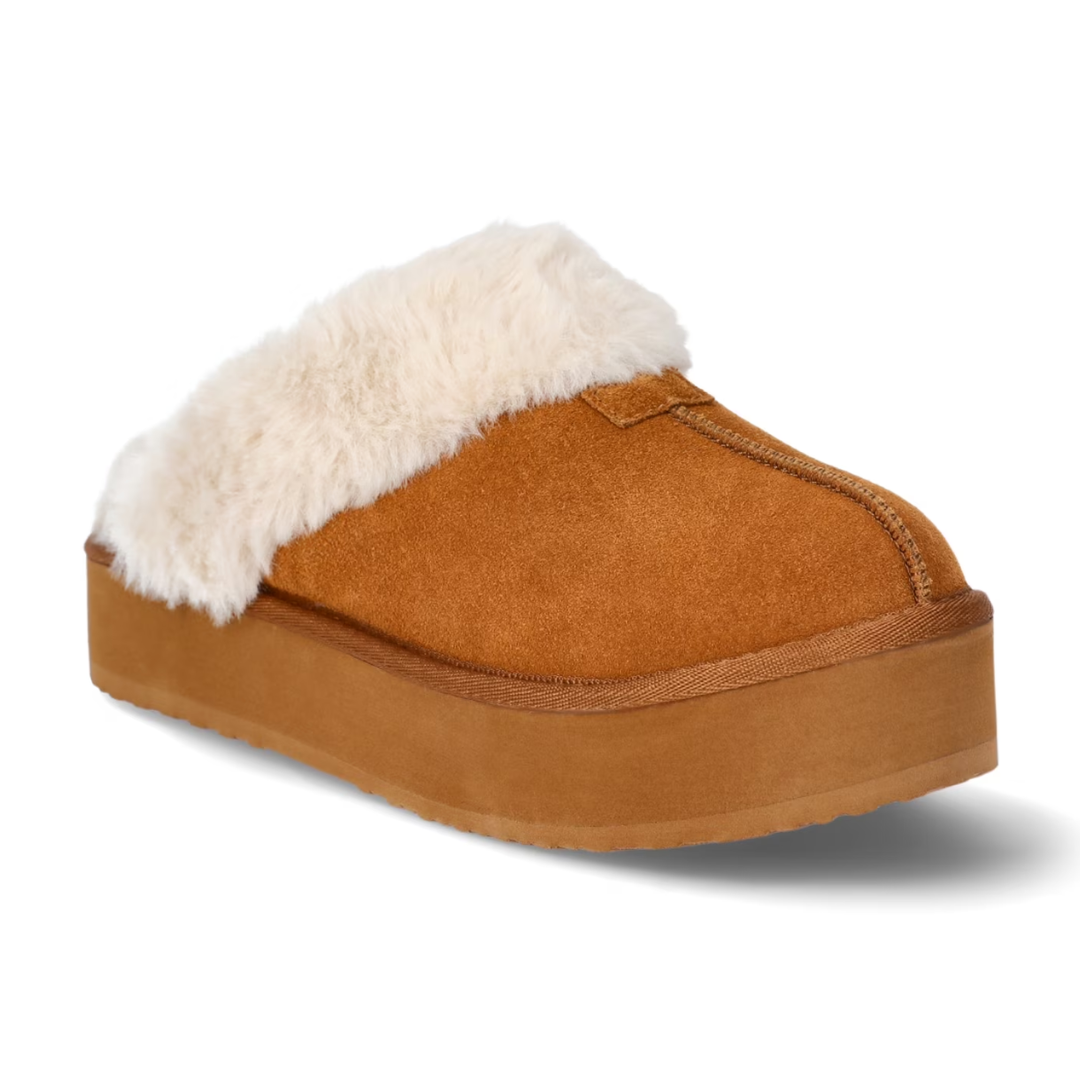 Joyspun Women Faux Suede Platform Clog Slippers ONLY $10 (Reg. $25) at Walmart - at Walmart
