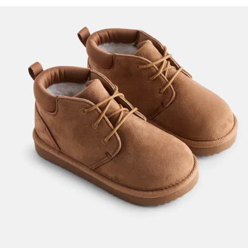 ONLY $18.98 Wonder Nation Little and Big Boys' Faux Suede Lace Up Slipper Booties at Walmart - at Walmart