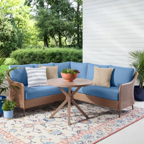 Mainstays Chelsea Patio 4-Piece Sectional Dining Set
