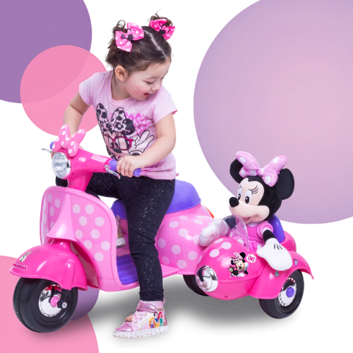 6V Disney Minnie Mouse Happy Helpers Scooter with Sidecar