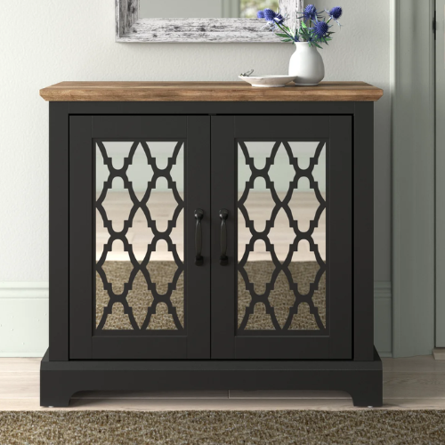 ONLY $75.99 (Reg. $420.33) Chessani 2-Door Mirrored Wood Accent Cabinet at Wayfair - at Wayfair