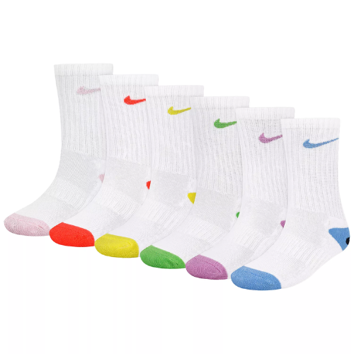 ONLY $10.50 (Reg. $25) Nike Boys' and Girls' 4-7 Smiley Dri-FIT Crew Socks 6-Pack at Macy's - at Macy's
