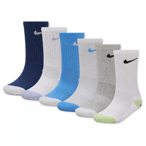 Nike Boys' and Girls' Smiley Dri-FIT Crew Socks 6-Pack