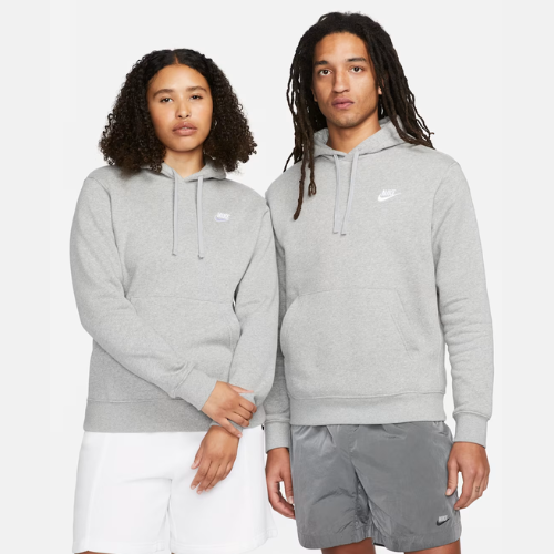 Nike Sportswear Club Fleece Pullover Hoodie Dark Grey Heather/Matte Silver/White ONLY $32.98 (Reg. $65) Nike - at Nike
