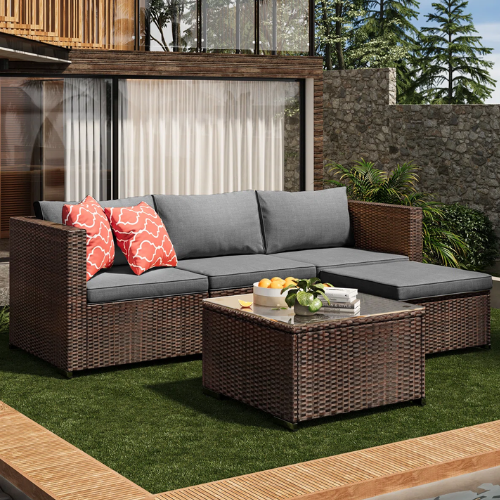 ONLY $249.99 Wicker 3 - Person Modular Patio Conversation Sets with Cushions + FREE SHIP at Wayfair - at Wayfair