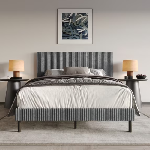 ONLY $77 (Reg. $124.71) Home Design Osceola Queen Corduroy Upholstered Panel Bed Frame at Woot - at Walmart