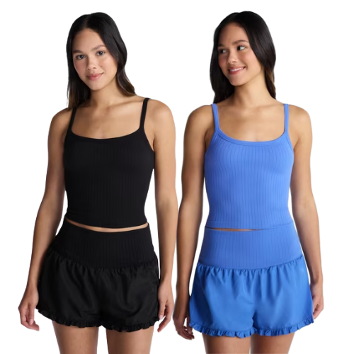 ONLY $5.98 No Boundaries Seamless Tank Top and Matching Ruffle Hem Shorts $9.98 at Walmart - at Walmart