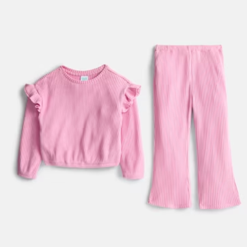 ONLY $7.78 (Reg. $12.98) Wonder Nation Toddler Girls' Ribbed Top and Wide Leg Pants Set, 2-Piece at Walmart - at Walmart