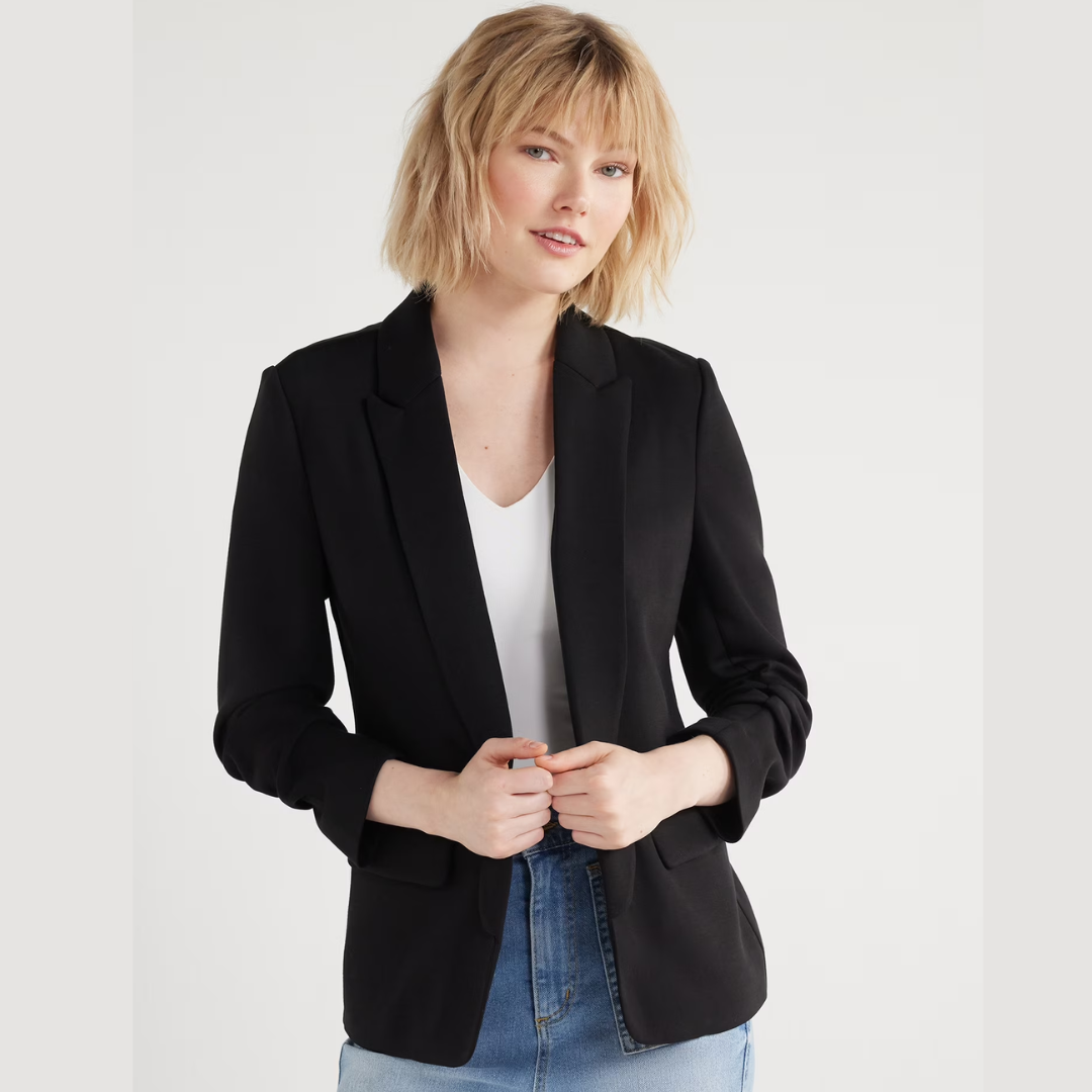 ONLY $14.87 (Reg. $34) Scoop Women’s ScubaKnit Relaxed Blazer with Scrunch Sleeves at Walmart - at Walmart
