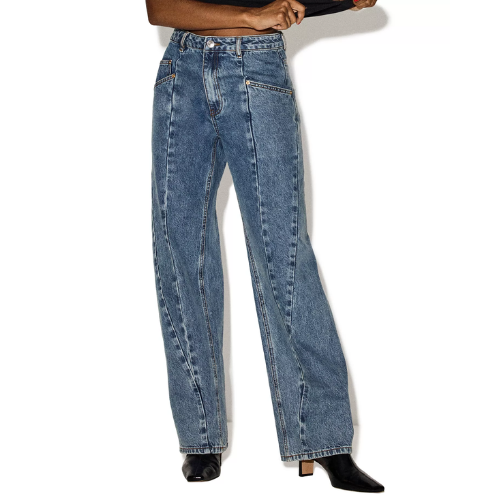 ONLY $90.30 (Reg. $129) Steve Madden Women's Seamed Sydnee High-Rise Relaxed-Fit Twisted-Seam Detail Jeans at Macy's - at Macy's