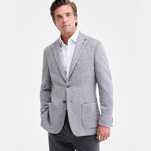 ONLY $66.38 Michael Kors Men’s Classic-Fit Stretch Heather Gray Knit Sport Coat (Reg. $295) + FREE SHIP at Macy’s - at Macy's