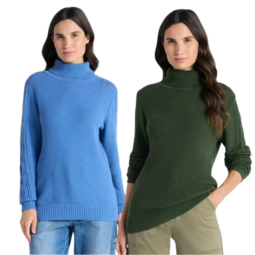 Time and Tru Women Turtleneck Sweater ONLY $10 (Reg. $18) at Walmart - at Walmart