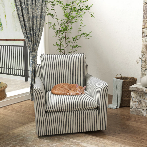 ONLY $259.99 (Reg. $1,350) Modern Soft Stripe Upholstered Swivel Barrel Chair + FREE SHIP at Wayfair - at Wayfair