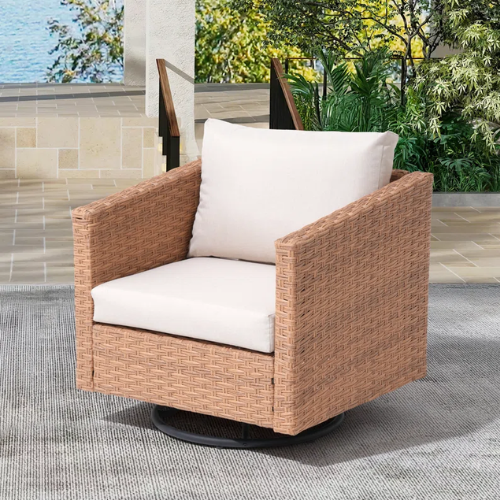 ONLY $129.99 (Reg. $190) Outdoor Rattan Swivel Patio Chair With Cushions at Wayfair - at Wayfair