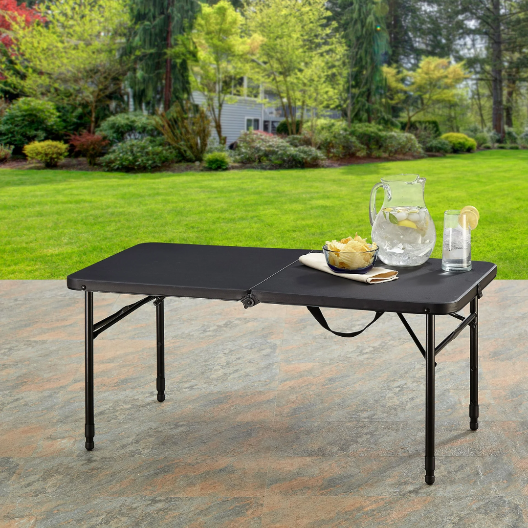 Mainstays 40 Inch Plastic Adjustable Height Fold in Half Table ONLY $29 (Reg. $40) at Walmart - at Walmart