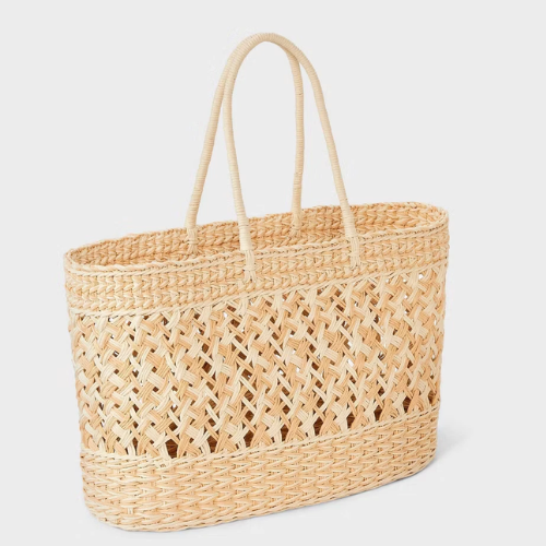 ONLY $14.99 (Reg. $35) Straw Tote Handbag - Shade & Shore Natural/Ivory XL at eBay - at eBay