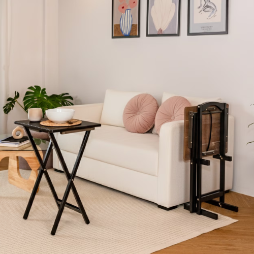 Mainstays TV Tray Table 3-Piece with Storage Rack