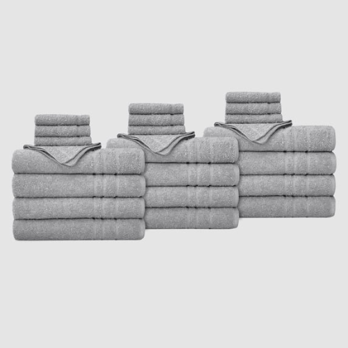 True Hue 24-Piece Bleach-Safe Bath Towel Set