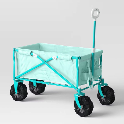 ONLY $39.99 + FREE SHIP Flat Folding Wagon without Cargo Net Aqua - Sun Squad at eBay - at eBay