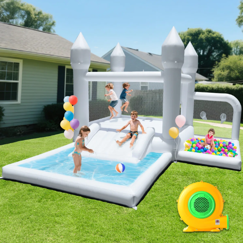ONLY $258 (Reg. $360) White Bounce House With Air Blower at Wayfair - at Wayfair